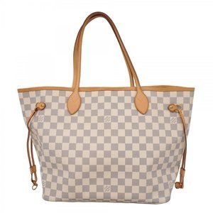 LOUIS VUITTON White Damier Neverfull MM Tote Bag